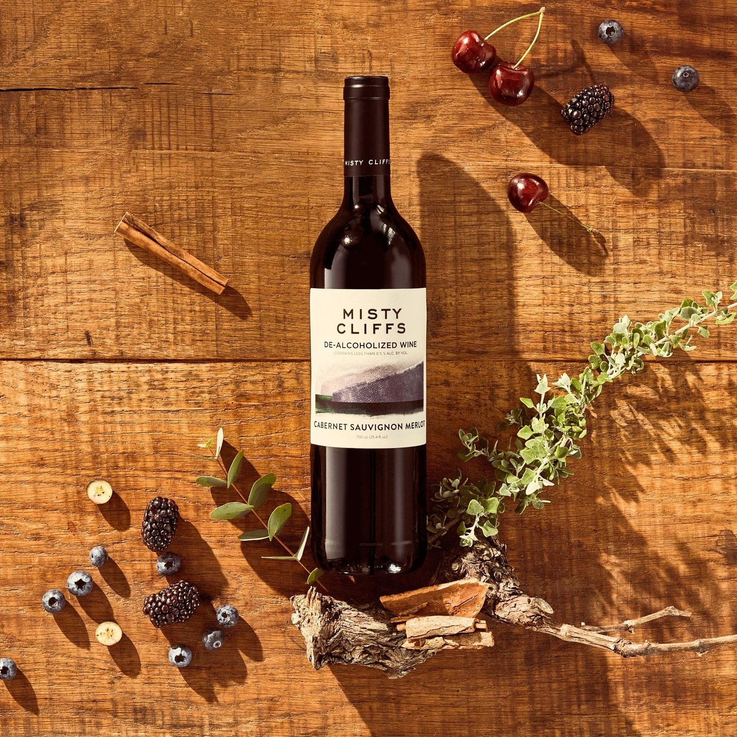 Misty Cliffs Cabernet Sauvignon - Merlot Bordeaux Blend Non-Alcoholic Red Wine
