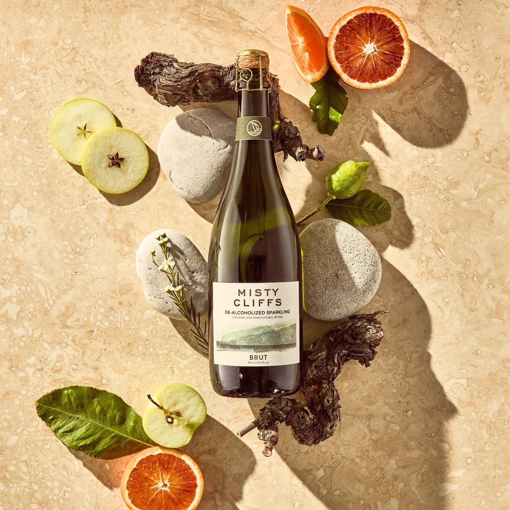 Misty Cliffs Brut Sparkling Non-Alcoholic White Wine